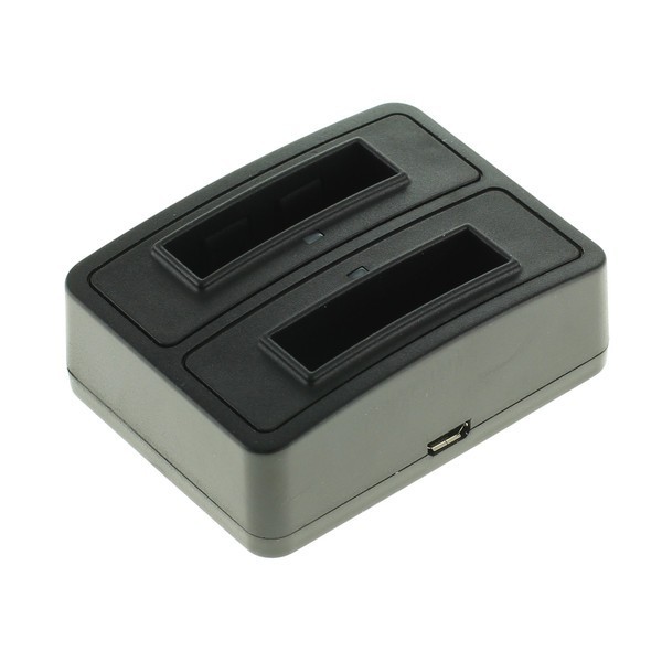 dubbel micro usb batteriladdare f. Praktica Luxmedia 16-Z24S